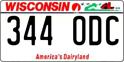WI license plate 344ODC