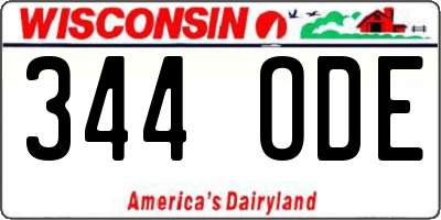 WI license plate 344ODE