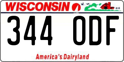 WI license plate 344ODF