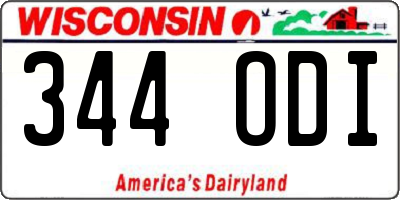 WI license plate 344ODI