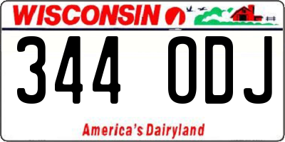 WI license plate 344ODJ