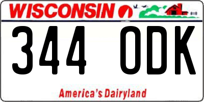 WI license plate 344ODK