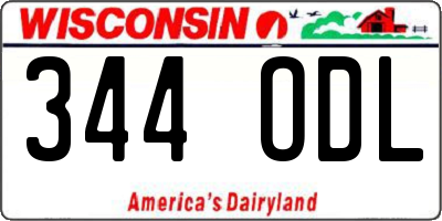 WI license plate 344ODL