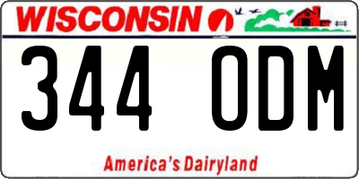 WI license plate 344ODM