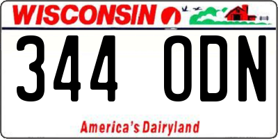WI license plate 344ODN