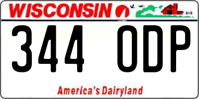 WI license plate 344ODP