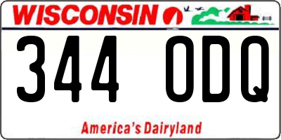 WI license plate 344ODQ