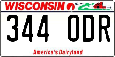 WI license plate 344ODR