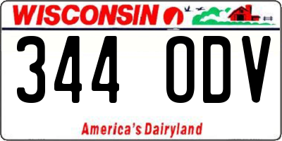 WI license plate 344ODV