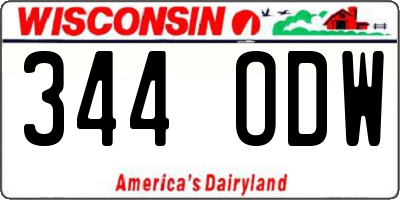 WI license plate 344ODW