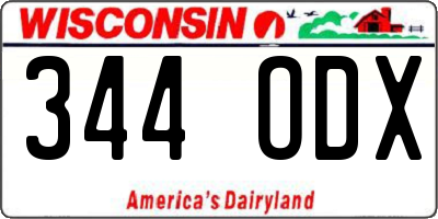 WI license plate 344ODX