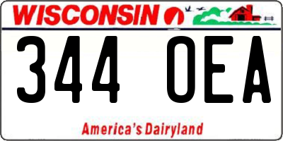 WI license plate 344OEA