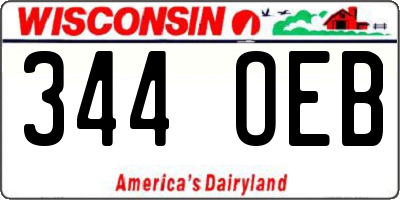 WI license plate 344OEB
