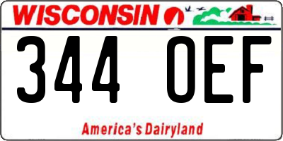 WI license plate 344OEF