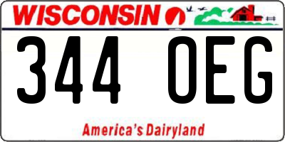 WI license plate 344OEG