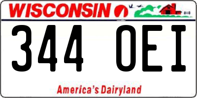 WI license plate 344OEI