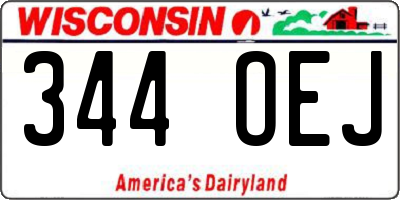 WI license plate 344OEJ