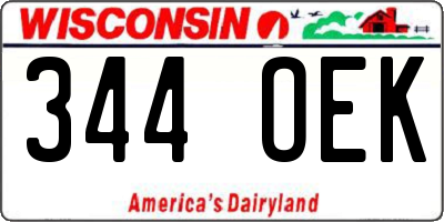 WI license plate 344OEK