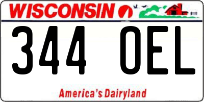 WI license plate 344OEL