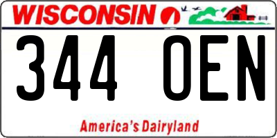 WI license plate 344OEN