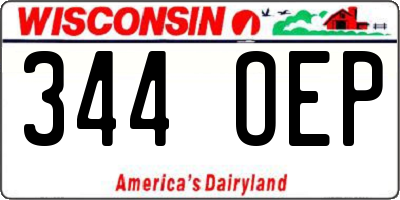 WI license plate 344OEP