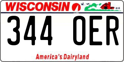 WI license plate 344OER
