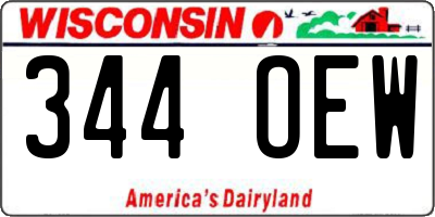 WI license plate 344OEW
