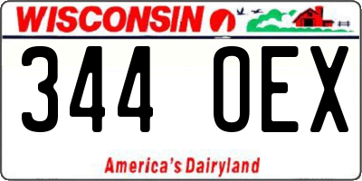 WI license plate 344OEX