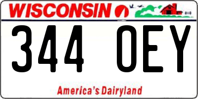 WI license plate 344OEY