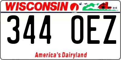 WI license plate 344OEZ
