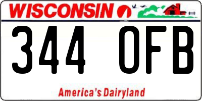 WI license plate 344OFB
