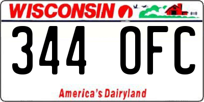 WI license plate 344OFC