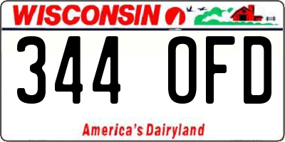 WI license plate 344OFD