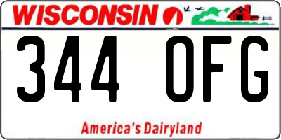 WI license plate 344OFG