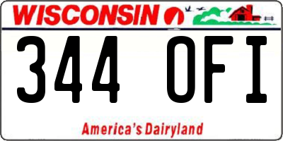 WI license plate 344OFI