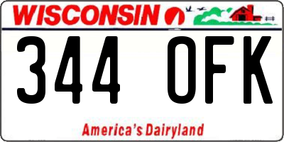 WI license plate 344OFK