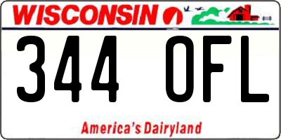 WI license plate 344OFL