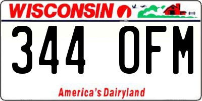 WI license plate 344OFM