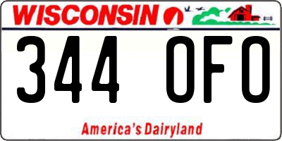 WI license plate 344OFO