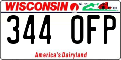 WI license plate 344OFP