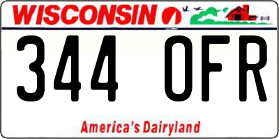 WI license plate 344OFR