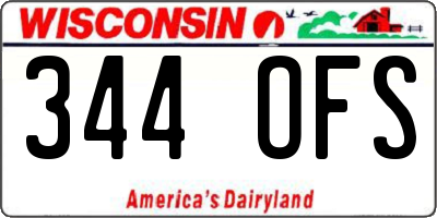 WI license plate 344OFS