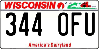 WI license plate 344OFU