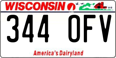 WI license plate 344OFV