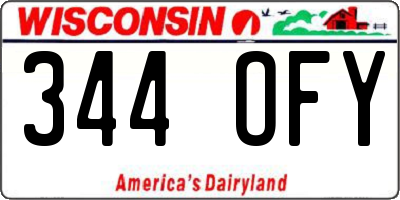 WI license plate 344OFY