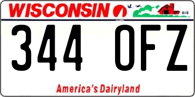 WI license plate 344OFZ