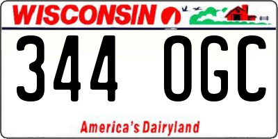 WI license plate 344OGC