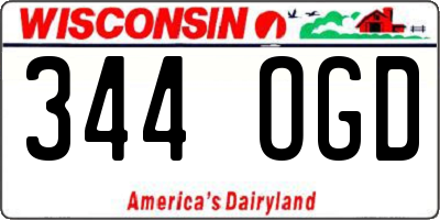 WI license plate 344OGD
