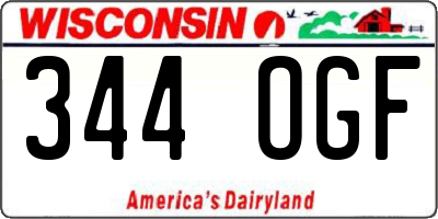 WI license plate 344OGF