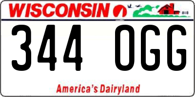 WI license plate 344OGG